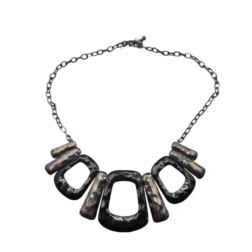 Style & Co Hammered Necklace Silver toned Alloy 17